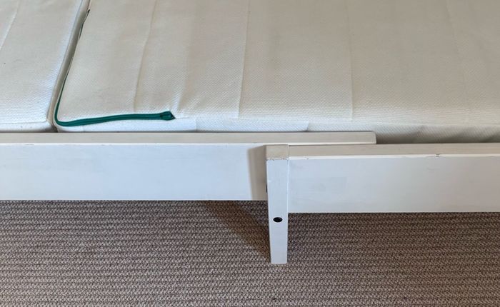 IKEA toddler to single extendable bed, white wood
