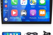 Apple Carplay Android Auto Double Din 9 Inch Touchscreen Bluetooth Car Stereo with Backup Camera FM Radio/USB/AUX-IN Support Mirror Link/SWC+ Microphone
