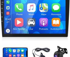 Apple Carplay Android Auto Double Din 9 Inch Touchscreen Bluetooth Car Stereo with Backup Camera FM Radio/USB/AUX-IN Support Mirror Link/SWC+ Microphone