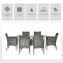 Rattan Garden Furniture Dining Set 6-seater Patio Rectangular Table (FREE SHIPPING) Image 7