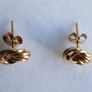 Vintage Solid 9ct Yellow Gold 375 Knot  Stud Earrings,  0,6g Image 5