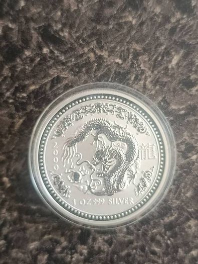 Lunar Series 1  2000 Perth Mint Silver Bullion Dragon Coin