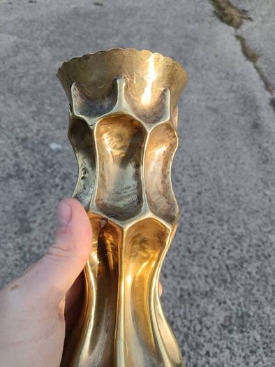 Matching Pair of German WW1 7.7 cms Trench Art Vases