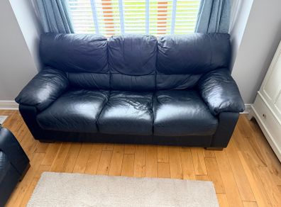 Leather Couch High Quality (Black)