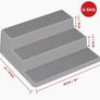 3-Tier Spice Rack for Inside Cupboard, Non-Slip Kitchen Shelf Organiser, 26 x 23 x 8.5cm, White/Grey Image 2