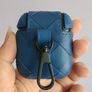 Authentic Bottega Veneta Intrecciato Leather Airpod Case in Blue Image 3