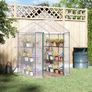 Walk in Greenhouse, 3-Tier Green House with 8 Shelves, Hemmed Cover and Roll-up Zipped Door, Steel Frame, 143 x 143 x 195 cm Image 2