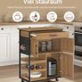 Kitchen Trolley with Worktop on Wheels Image 4