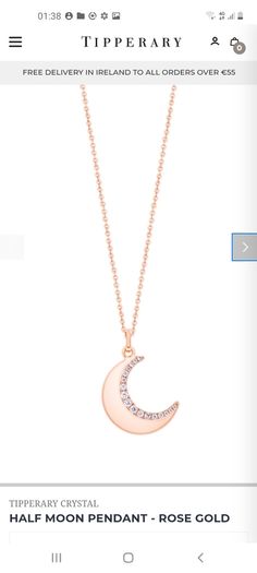 Tipperary fine jewellery Half Moon pendant