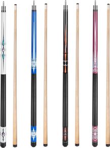 Pool Cue Sticks Set of 4, 58 Inch Billiard Cue Pool Cue Sticks, 13 mm Tips for Billiard Table Sport