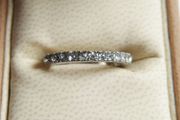 Vintage 925 Sterling Silver Eternity Ring with Clear Stones size M - 2,2g