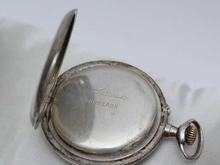 Vintage Bordeaux  Gents Mechanical  Silver Pocket Watch
