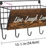 Key Holder Wall Mounted Letter Rack, Wooden Key Organiser with Coat Hooks for Wall, Vintage Live Laugh Love Letter Holder Image 3