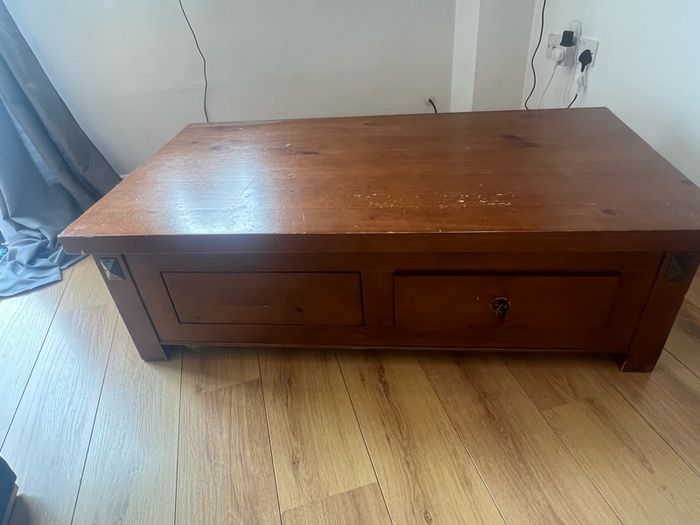 Wooden Coffee Table with Drawers