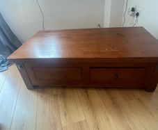 Wooden Coffee Table with Drawers