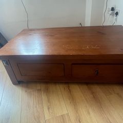 Wooden Coffee Table with Drawers