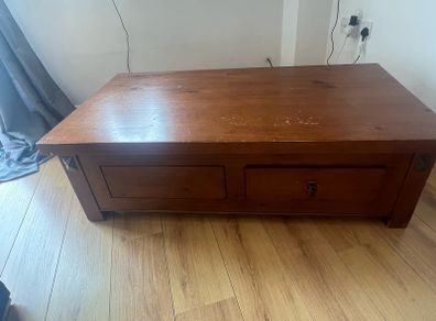 Wooden Coffee Table with Drawers