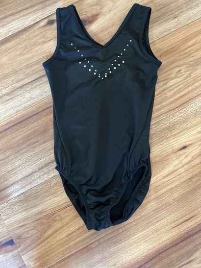 Black gymnastics one piece age 8 excellent condition!