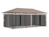 Gazebo with Mosquito Net 6x3x2.73 m Taupe 180 g/m