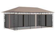 Gazebo with Mosquito Net 6x3x2.73 m Taupe 180 g/m