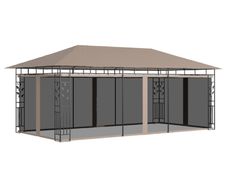 Gazebo with Mosquito Net 6x3x2.73 m Taupe 180 g/m