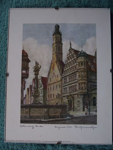 8 X Signed etchings of Rothenburg W. Germany by Ernst Geissendorfer - Circa 1950's