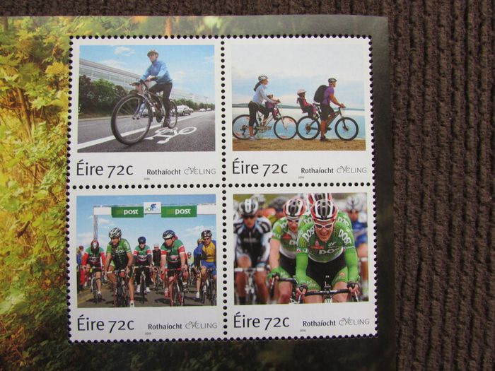 Cycling In Ireland 2016 stamps.Mini Sheet.MNH.260 lots available. .