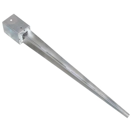 Ground Spikes 12 pcs Silver 9x9x90 cm Galvanised Steel