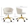 Office chair ergonomic height-adjustable swivel comfortable seat steel base white Image 3