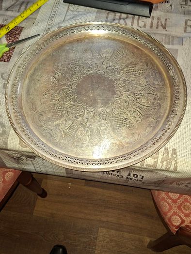 Lot of Large Old Silver Plate Trays for sale as a lot, Postage Available Price for the lot