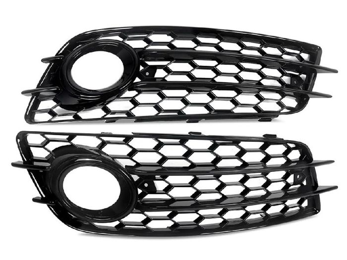 NEW Honeycomb Front Fog Light Grille Covers For AUDI A4 B8 S-Line S4 2008-2012