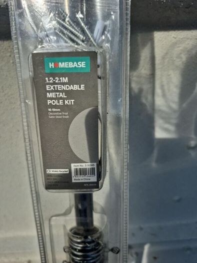 3 Homebase Extendable Metal Curtain Poles