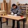 Heavy Duty Adjustable Workbench 680 kg Capacity Oak Wood Top Workbench with 67-102 cm Height Adjustment Image 7