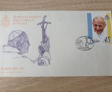 Poland First Day Cover 1987 3rd Visit of Pope John Paul II to Warsaw/Poland - free standard postage