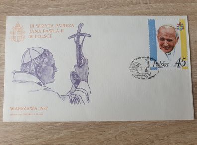 Poland First Day Cover 1987 3rd Visit of Pope John Paul II to Warsaw/Poland - free standard postage