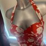 Very red floral halter neck swimsuit size UK12/14 EU40/42 cup UK36C EU80C Postage included Image 3
