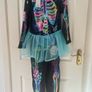 Girls Skeleton Halloween Outfit with Headband 9-10 Image 5