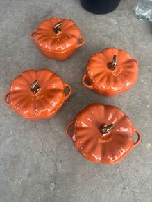 Staub pumpkin casserole dish stoneware x 4
