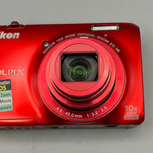 Nikon Coolpix S6300 Red 16.0MP Nikkor 10x Zoom Digital Camera - Full Kit
