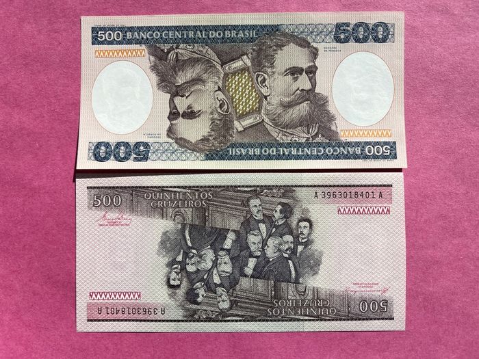 Brazil  500 Cruzeiros. 1985 Pick 200b.  / ( Uncirculated )