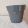 Glazed Terracotta Planter Pot.  Slate grey. Image 2