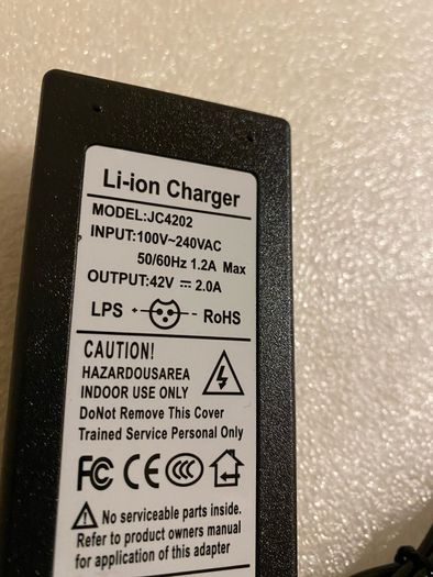 Battery Charger For Electric Scooter Aovo/Pro, Xiaomi MI M365/Pro, Segway Ninebot Scooter 42v 2A