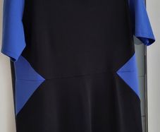George black and royal blue stretchy A-line dress Sz 20UK - Bnwt