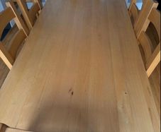 Solid wooden dining table and chairs