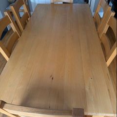 Solid wooden dining table and chairs