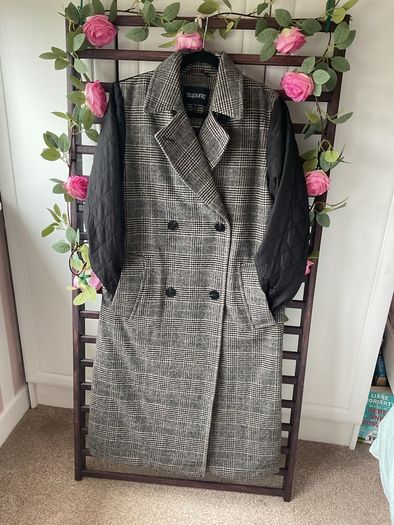 coat byoung herringbone double breast coat (36) oversized 10/12