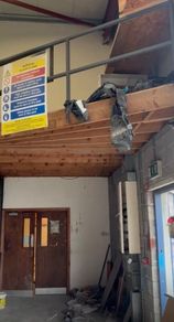 Mezzanine floor  , rails and stairs