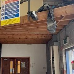 Mezzanine floor  , rails and stairs