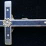 Antique pectoral cross crucifix ebony wood inlay - skull with crossbones Image 5