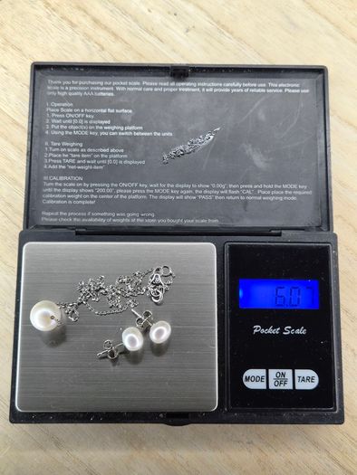 Honora Collection Sterling Silver 925 Cultured Pearl Necklace & Earrings Jewelry Set with Box